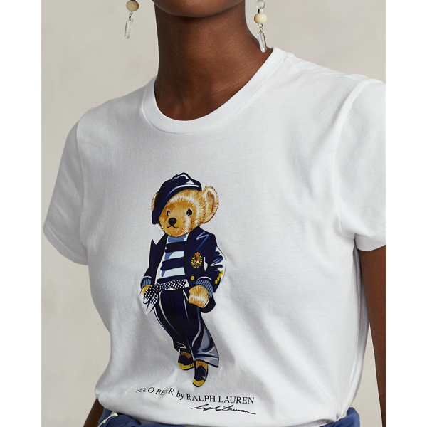 Jersey-T-Shirt mit Beret Polo Bear Polo Ralph Lauren in Wei&szlig; 6