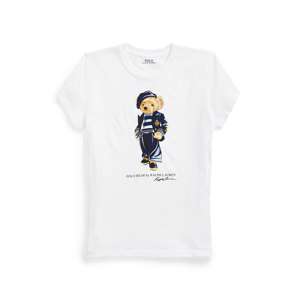 Jersey-T-Shirt mit Beret Polo Bear Polo Ralph Lauren in Wei&szlig; 2