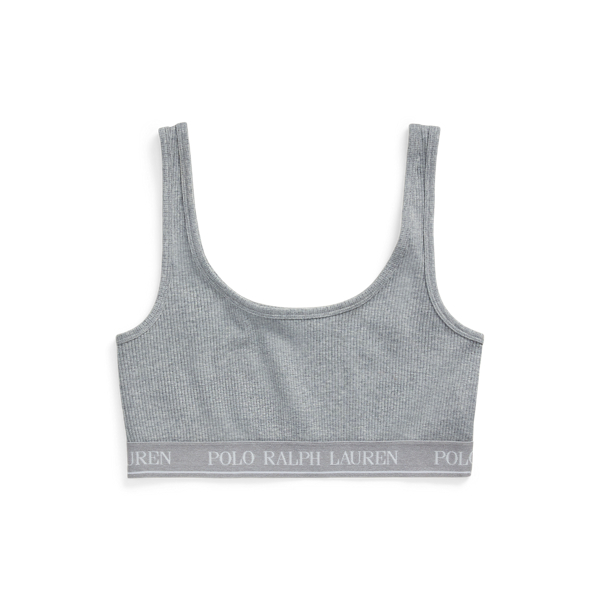 Andover Heather Repeat-Logo Rib-Knit Bralette Polo Ralph Lauren 2