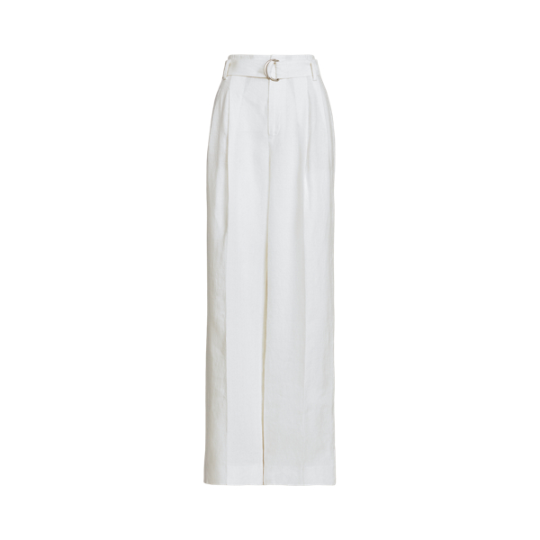 Belted Linen Wide-Leg Trouser Polo Ralph Lauren 1