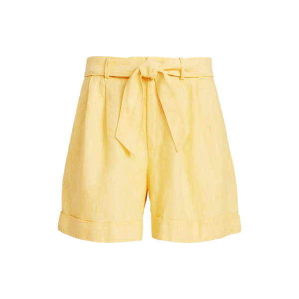 Geplooide linnen Tracy short met riem Polo Ralph Lauren in 1