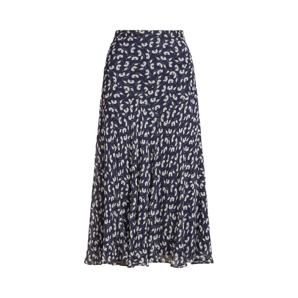 Floral Crinkled Georgette Midi Skirt Polo Ralph Lauren 1