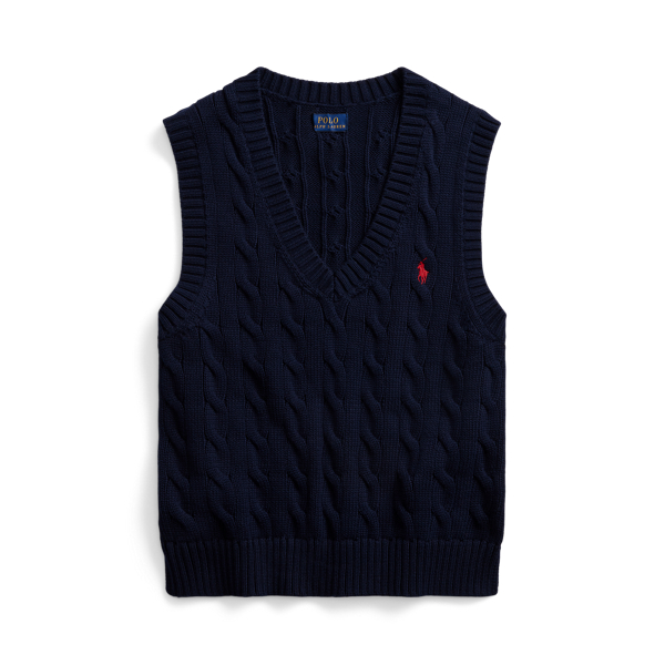 Cable-Knit Cotton Sleeveless Sweater Polo Ralph Lauren 1