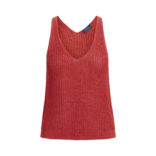 Camisola sem mangas de malha canelada e linho Polo Ralph Lauren em 1