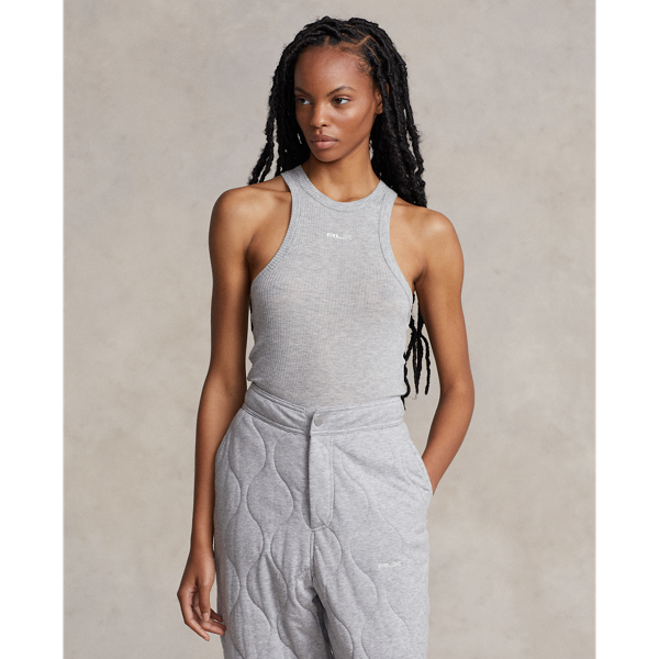 Andover Heather Ribbed Racerback Tank RLX 1