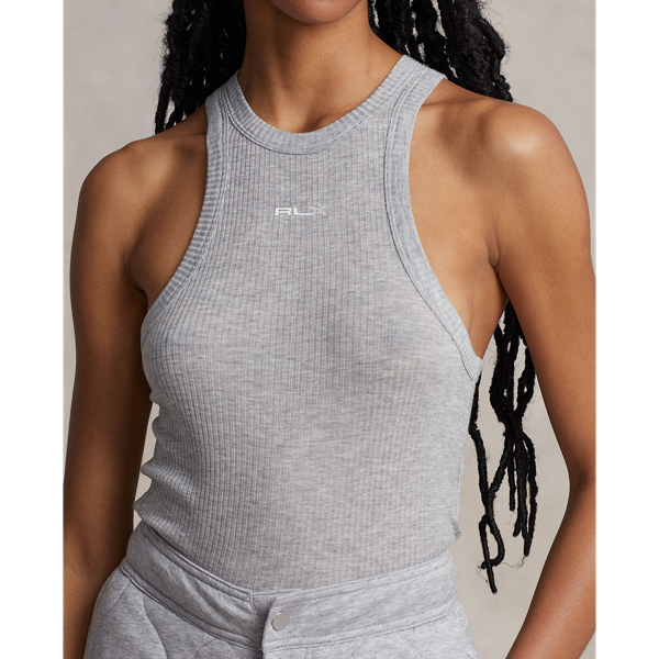 Andover Heather Ribbed Racerback Tank RLX 6