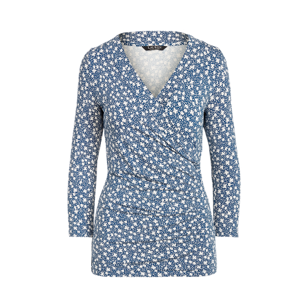 Floral Surplice Jersey Top Lauren 1