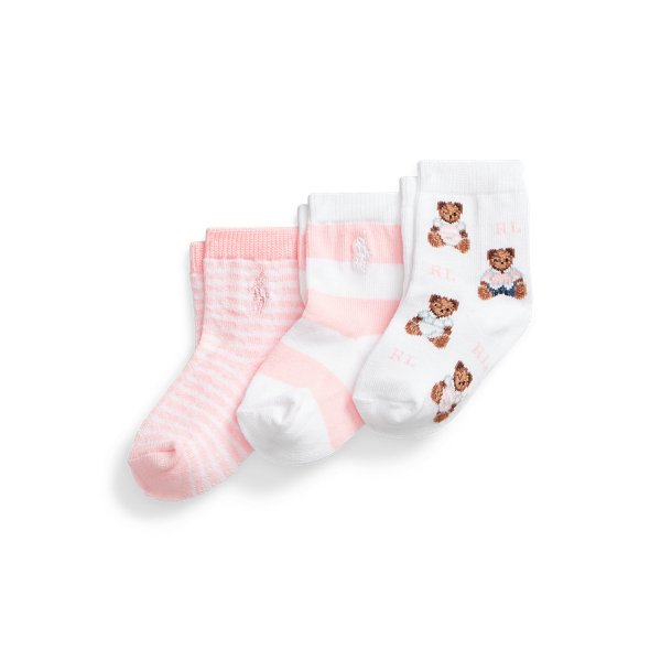 Polo Bear Crew Sock 3-Pack Baby Girl 1