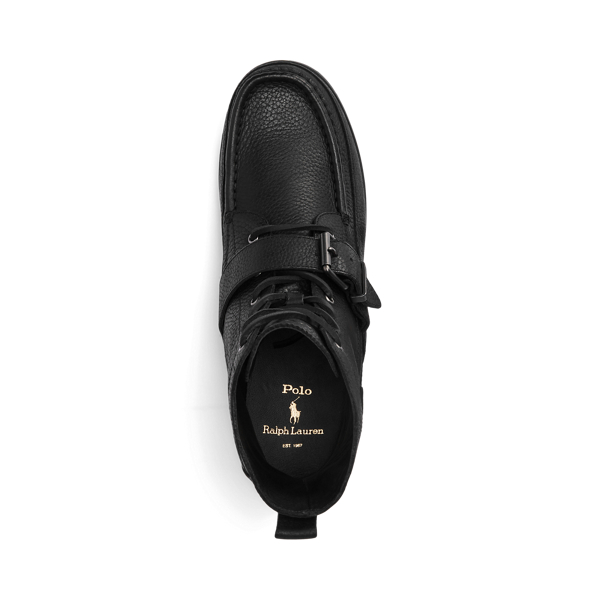 Black Ranger Grained Leather Boot Polo Ralph Lauren 6