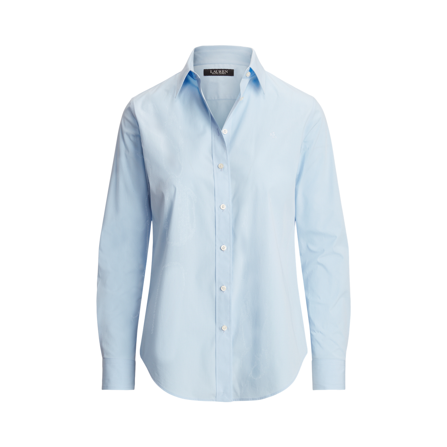 Женская рубашка Lauren Ralph Lauren Classic Fit Easy Care Cotton, цвет: Синий — фото 5