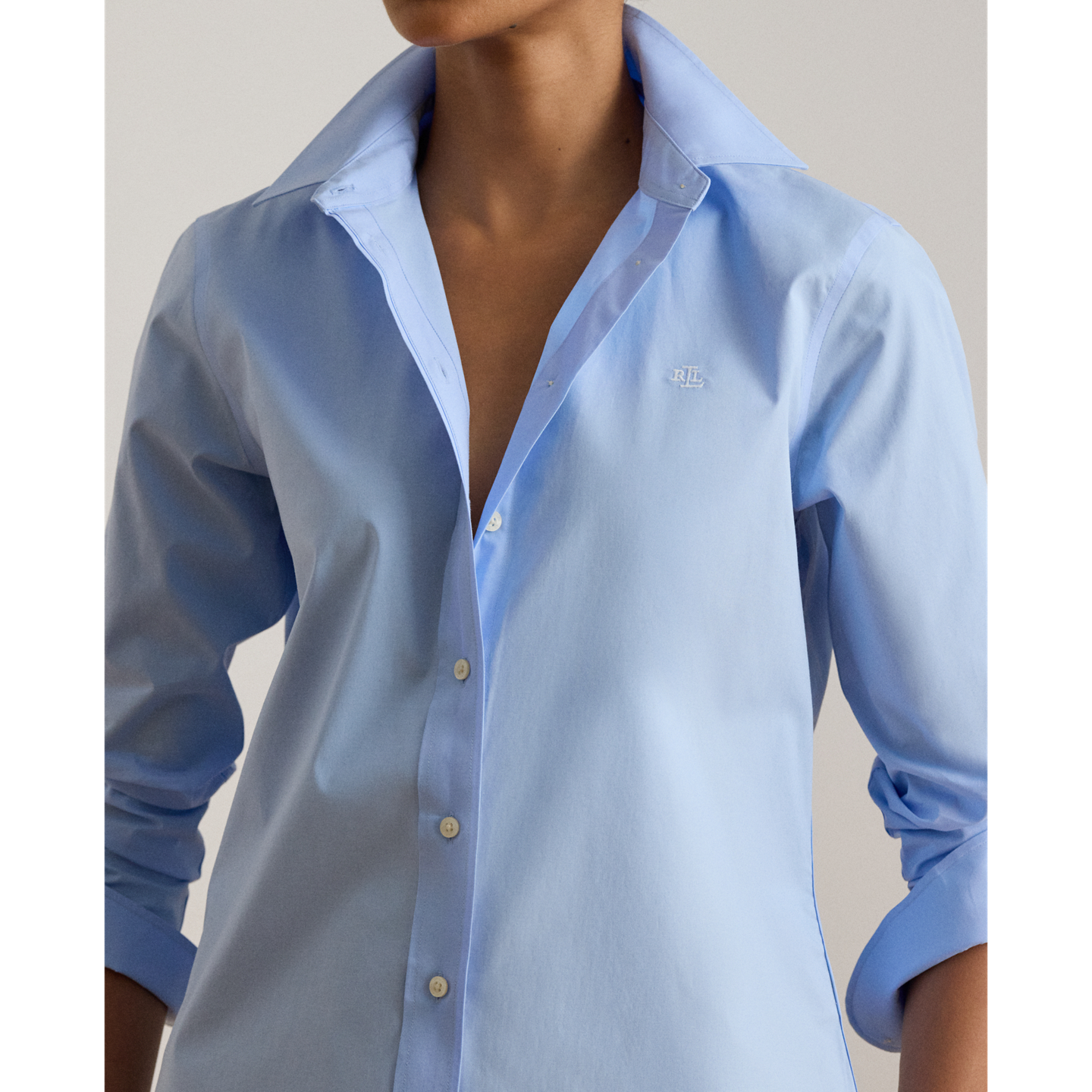 Женская рубашка Ralph Lauren Classic Fit Easy Care Cotton, цвет: Синий — фото 3