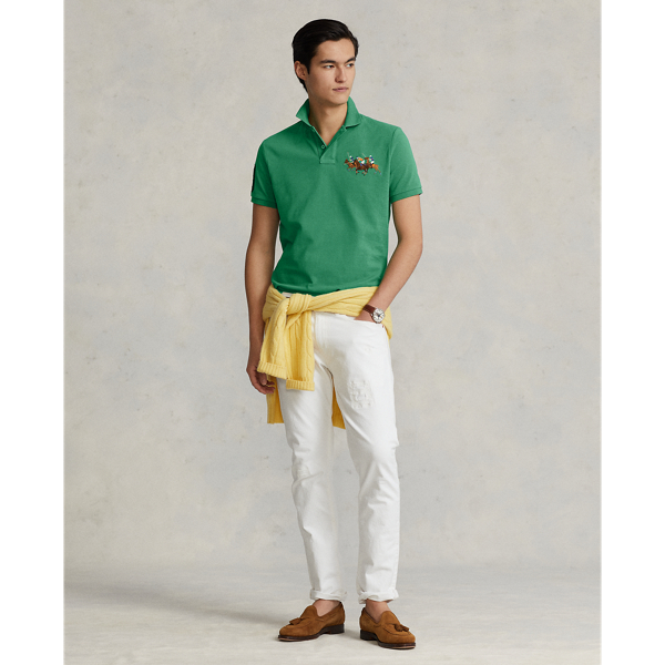 Raft Green Custom Slim Fit Triple-Pony Polo Shirt Polo Ralph Lauren 4