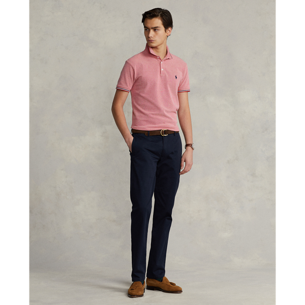 RL 2000 Red/White Slim Fit Stretch Birdseye Polo Shirt Polo Ralph Lauren 4