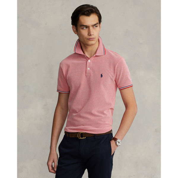 RL 2000 Red/White Slim Fit Stretch Birdseye Polo Shirt Polo Ralph Lauren 1