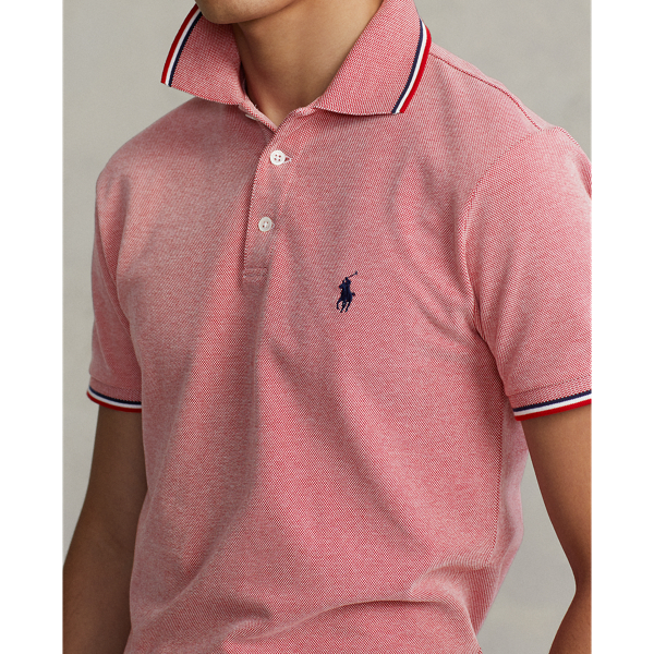 RL 2000 Red/White Slim Fit Stretch Birdseye Polo Shirt Polo Ralph Lauren 6