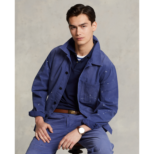 Distressed Denim Utility Jacket for Men Ralph Lauren KW