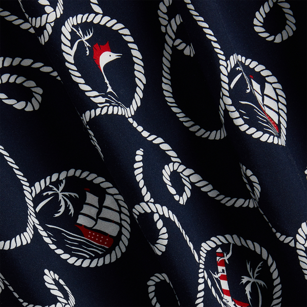 Nautical Twist Classic Fit Nautical-Print Camp Shirt Polo Ralph Lauren 6