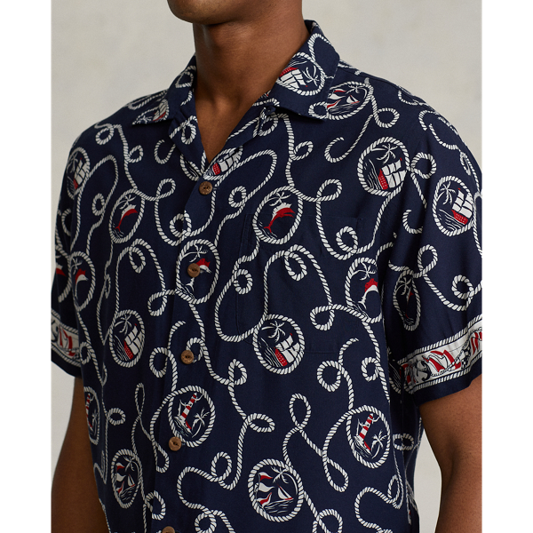 Nautical Twist Classic Fit Nautical-Print Camp Shirt Polo Ralph Lauren 5