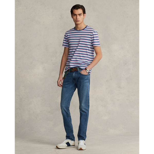 Office Blue Multi Custom Slim Fit Striped Jersey T-Shirt Polo Ralph Lauren 4