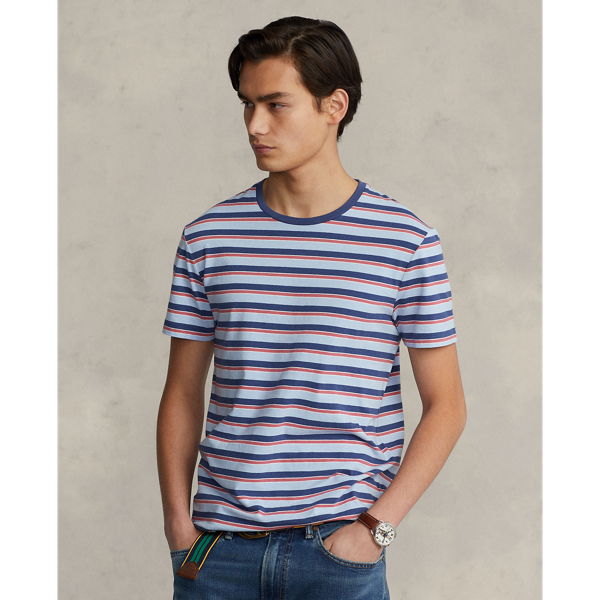 Office Blue Multi Custom Slim Fit Striped Jersey T-Shirt Polo Ralph Lauren 1