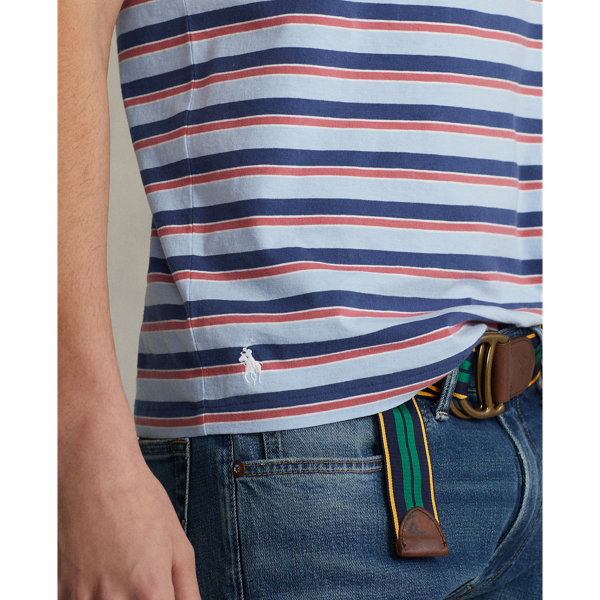 Office Blue Multi Custom Slim Fit Striped Jersey T-Shirt Polo Ralph Lauren 6