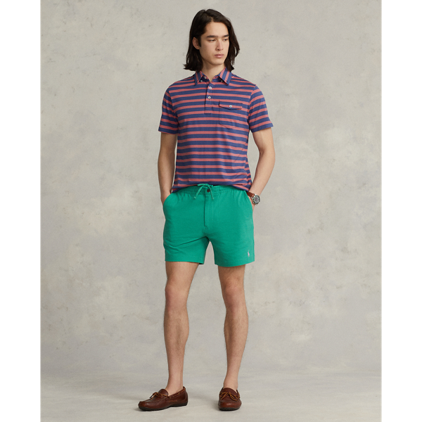 Adirondack Berry/Navy Striped Jersey Pocket Polo Shirt Polo Ralph Lauren 4