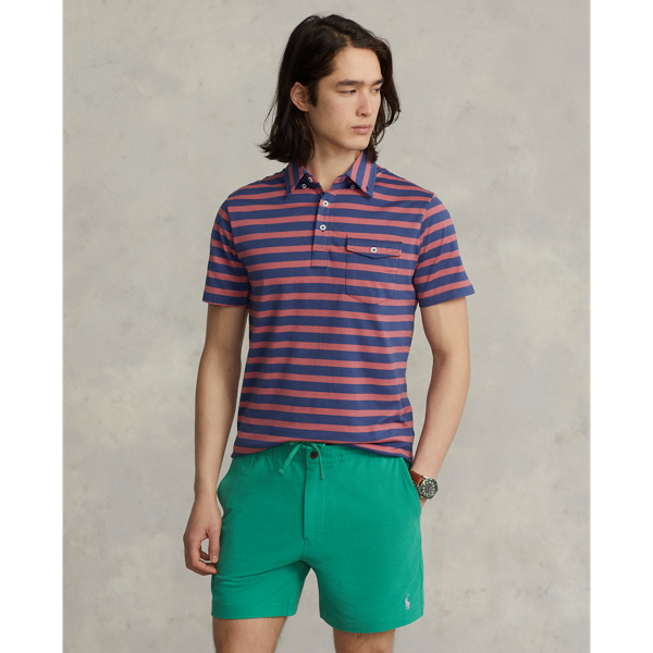 Adirondack Berry/Navy Striped Jersey Pocket Polo Shirt Polo Ralph Lauren 1