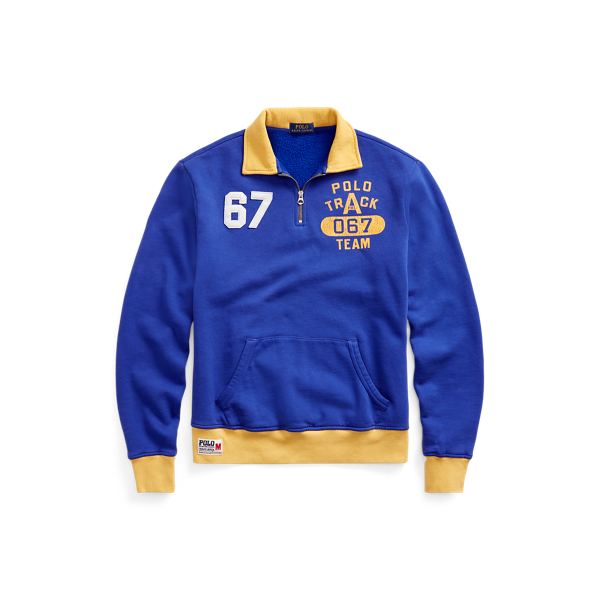 Sweatshirt de tecido polar com fecho-&eacute;clair 3/4 e log&oacute;tipo Polo Ralph Lauren em Heritage Royal 2