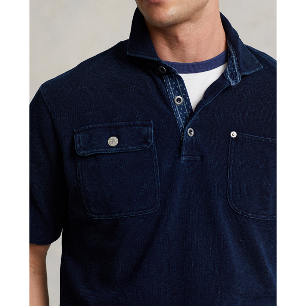 Dark Indigo Classic Fit Indigo Mesh Polo Shirt Polo Ralph Lauren 6