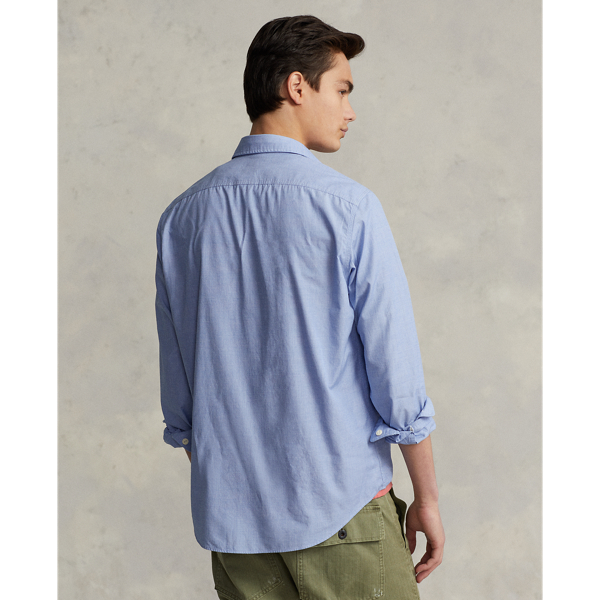 Bluebell/White Classic Fit End-on-End Workshirt Polo Ralph Lauren 4