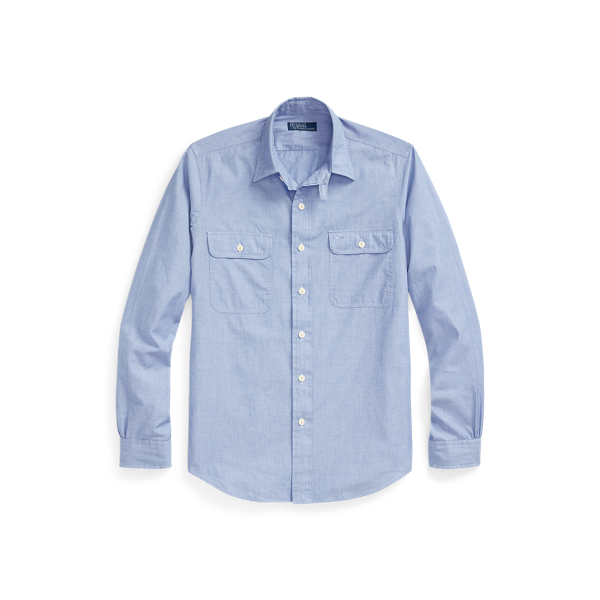 Bluebell/White Classic Fit End-on-End Workshirt Polo Ralph Lauren 2