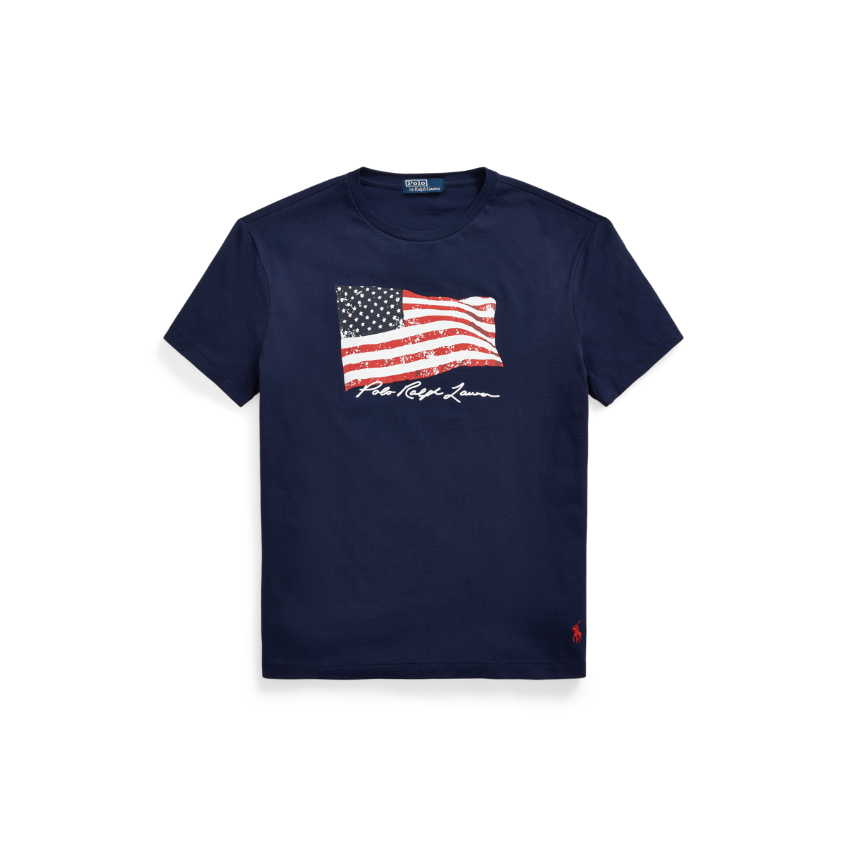 Classic Fit American Flag Jersey T Shirt