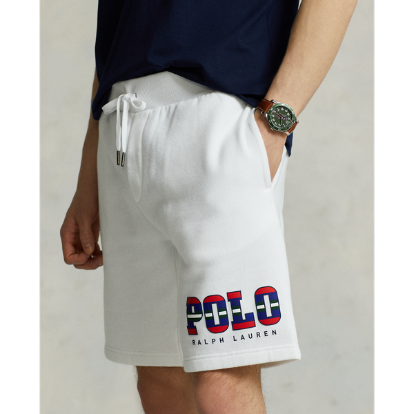 White 8.5-Inch Logo Fleece Short Polo Ralph Lauren 6