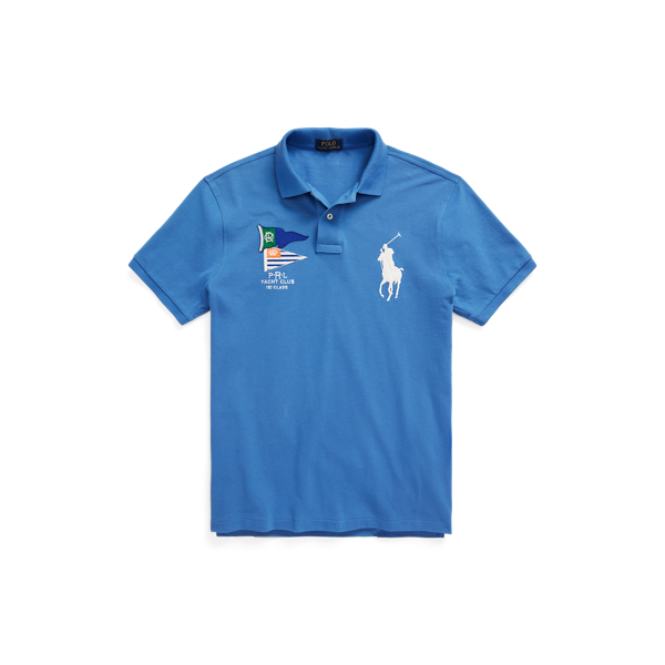 Retreat Blue Custom Slim Fit Big Pony Mesh Polo Shirt Polo Ralph Lauren 2