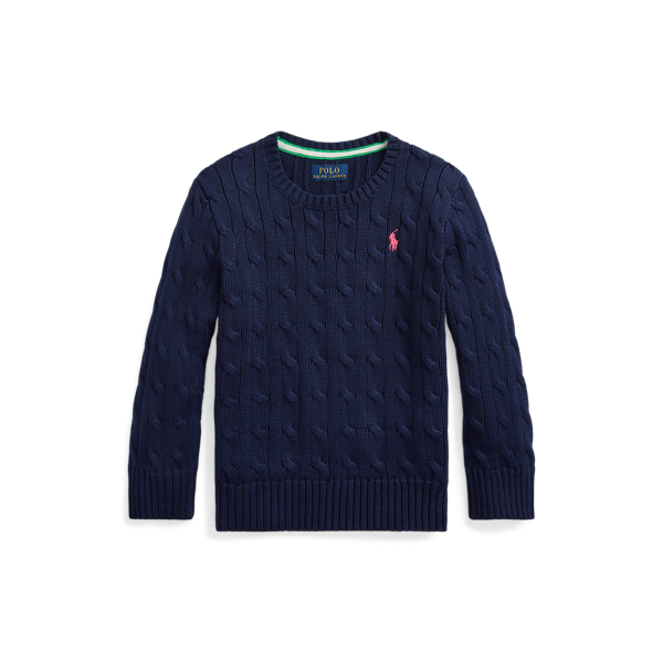 Boys' Cable-Knit Cotton Sweater