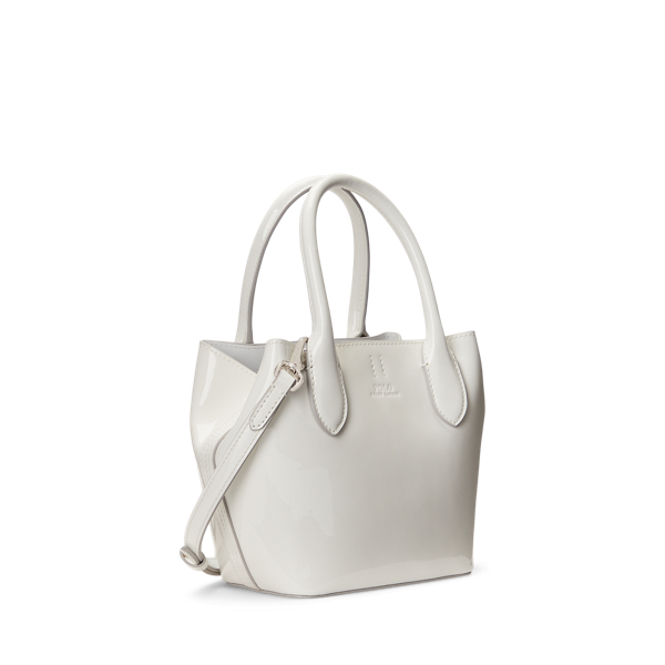 Kleine Lackleder-Tragetasche Bellport Polo Ralph Lauren in Wei&szlig; 3