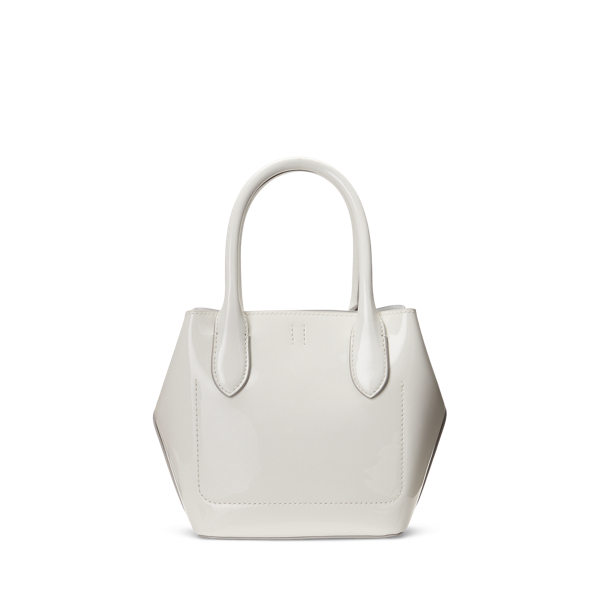 Kleine Lackleder-Tragetasche Bellport Polo Ralph Lauren in Wei&szlig; 5