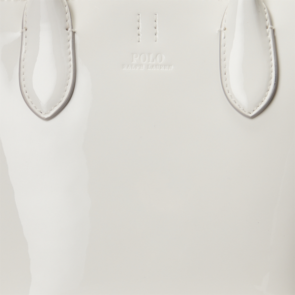 Kleine Lackleder-Tragetasche Bellport Polo Ralph Lauren in Wei&szlig; 6