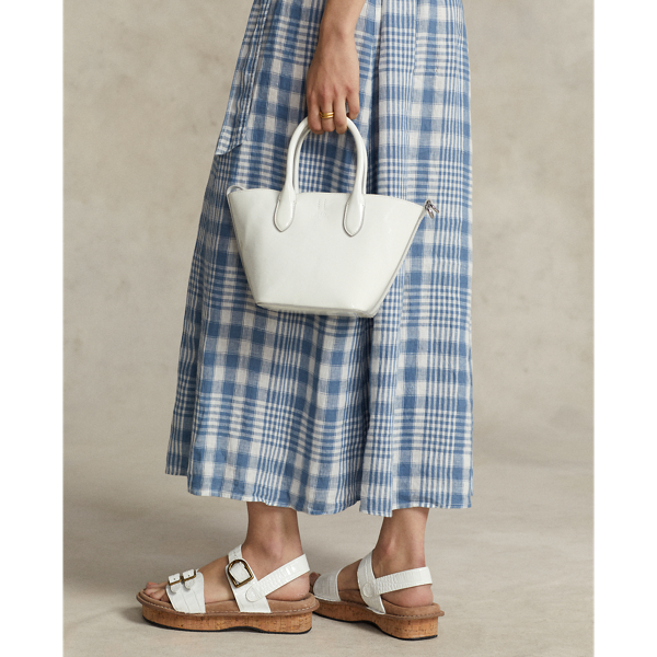 Kleine Lackleder-Tragetasche Bellport Polo Ralph Lauren in Wei&szlig; 8