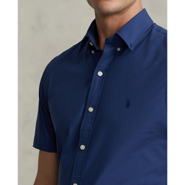 Light Navy Slim Fit Stretch Poplin Shirt Polo Ralph Lauren 6