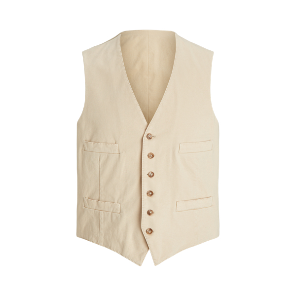 Garment-Dyed Stretch Chino Waistcoat Polo Ralph Lauren 1