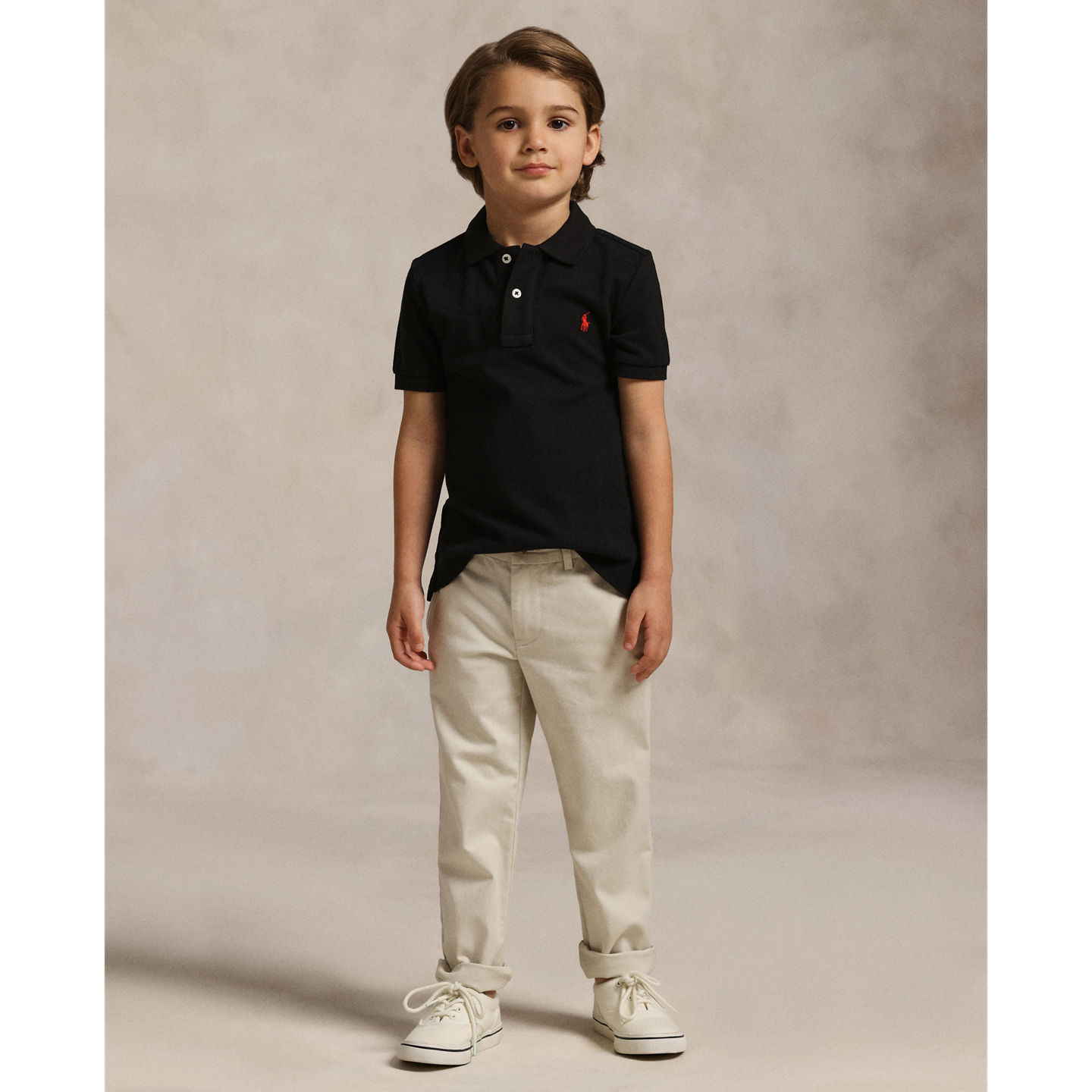 Детские брюки Ralph Lauren Straight Fit Flex Abrasion Twill, цвет: Песочный — фото 4