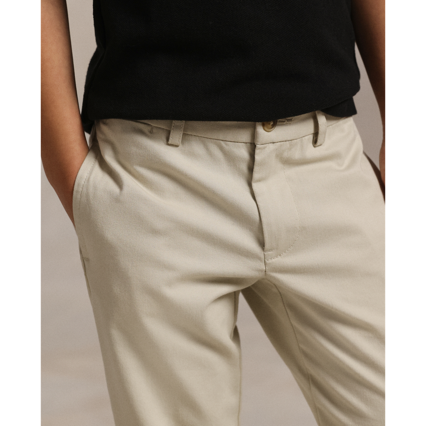 Детские брюки Ralph Lauren Straight Fit Flex Abrasion Twill, цвет: Песочный — фото 3