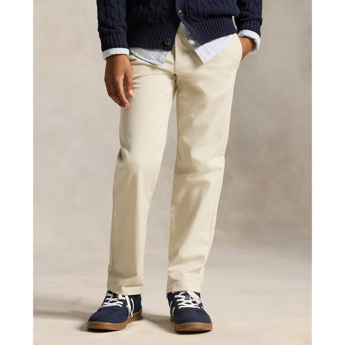 Детские брюки Ralph Lauren Straight Fit Flex Abrasion Twill, цвет: Песочный — фото 2