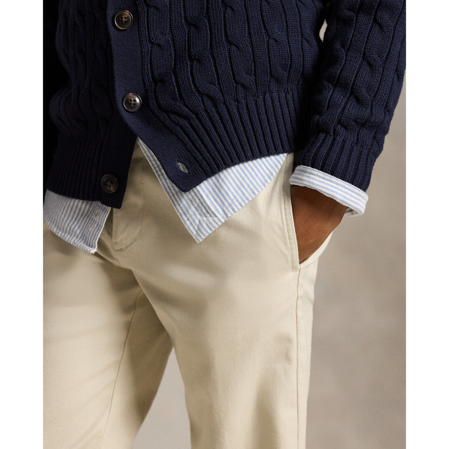 Детские брюки Ralph Lauren Straight Fit Flex Abrasion Twill, цвет: Песочный — фото 3
