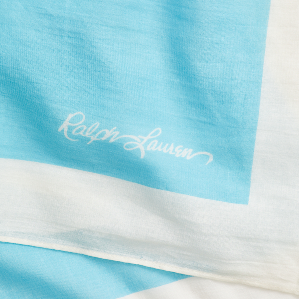 Turquoise Nova Multi Big Pony Cotton Scarf Polo Ralph Lauren 3