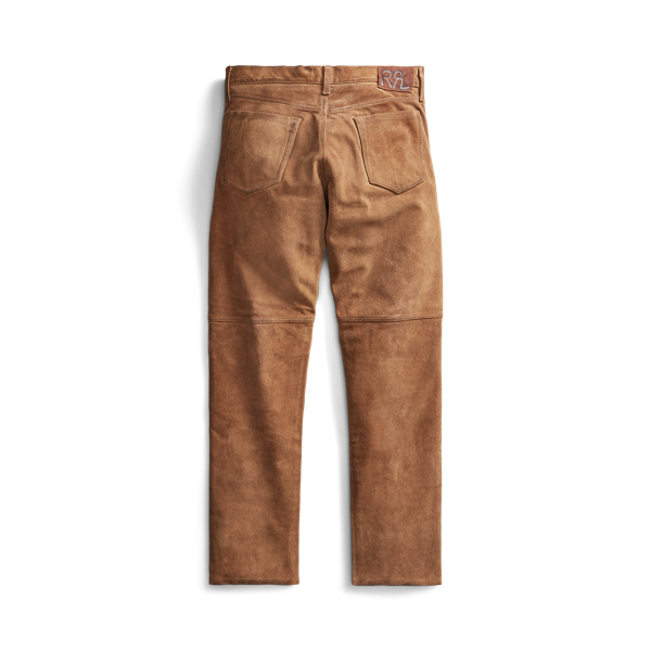 Distressed Tan Slim Fit Roughout Suede Pant RRL 2