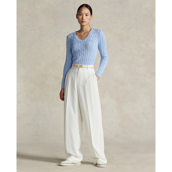 Zopfpullover mit V-Ausschnitt Polo Ralph Lauren in Office Blue 3