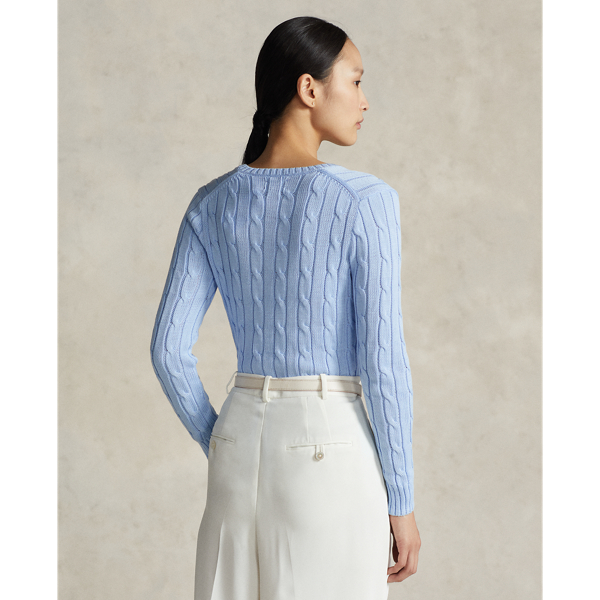 Zopfpullover mit V-Ausschnitt Polo Ralph Lauren in Office Blue 4