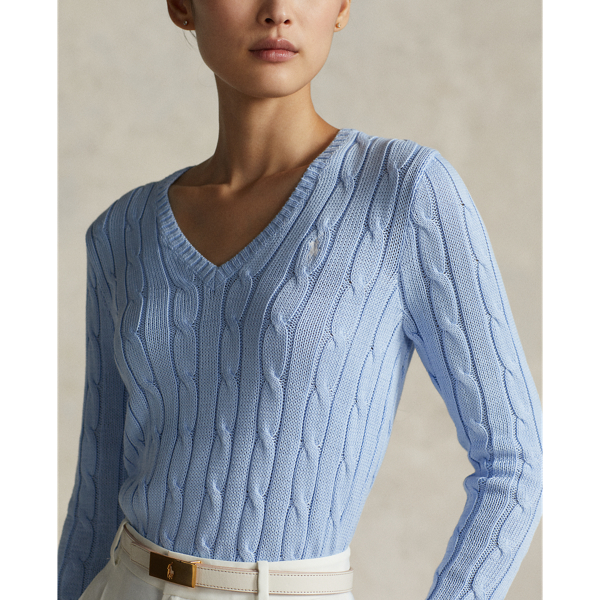 Zopfpullover mit V-Ausschnitt Polo Ralph Lauren in Office Blue 5
